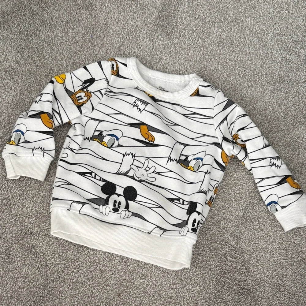 Disney Mickey Mouse Mummy & Friends 2 Pc Fleece Halloween Top & Pant Set - Picture 2 of 4